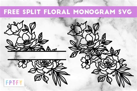 floral split monogram svg ubicaciondepersonascdmxgobmx