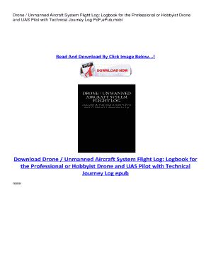 fillable  drone unmanned aircraft system flight log logbook   professional
