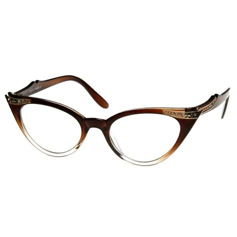 vintage 1950 s womens cat eye clear lens glasses 8783 cat eye glasses
