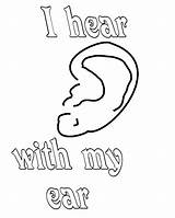 Ear Hear Coloring Pages Color Kids sketch template