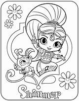 Shimmer Shine Coloring Pages Leah Template sketch template