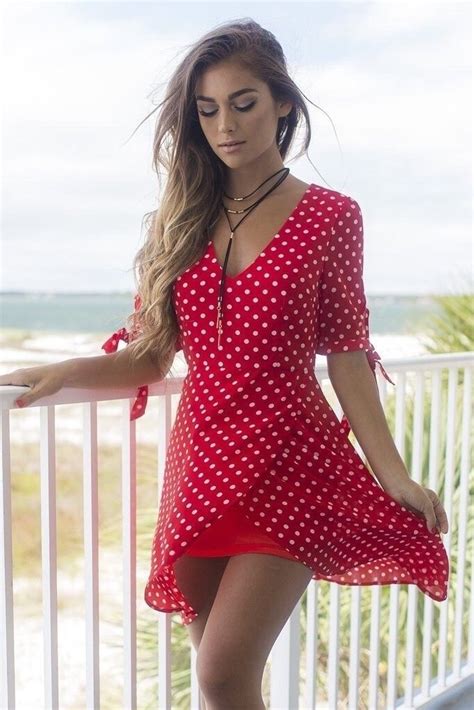 Pin By Richard On No Words Needed♥ ♀️ Red Polka Dot Dress Fashion