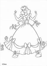 Cinderella Coloring Color Kids Pages Print Disney Children sketch template