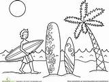 Coloring Surfer Surfboard Pages Dude Surf Kids Template Drawing Surfing Summer Color Board Surfboards Shack Worksheets Beach People Google Grade sketch template