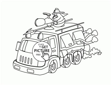 funny cartoon fire truck coloring page  kids transportation