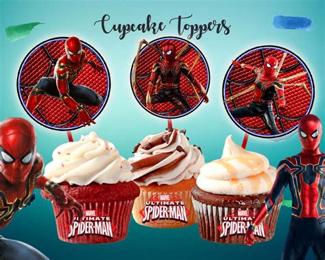 spider man cupcake toppers instant  file