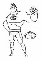 Incredibles Coloring Color Pages Disney Kids Simple Print Characters sketch template