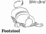 Coloring Beauty Beast Lumiere Footstool Disney Pages Inside Getcolorings Getdrawings sketch template