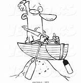 Cartoon Dry Man Boat High Coloring Left Vector Clipart Outlined Helpless Ron Leishman Clip Royalty Clipground sketch template