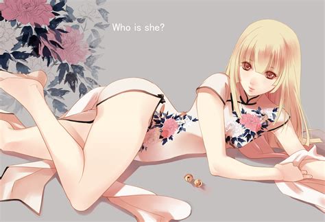 legs long hair blonde anime anime girls brown eyes japanese clothes 2200x1500