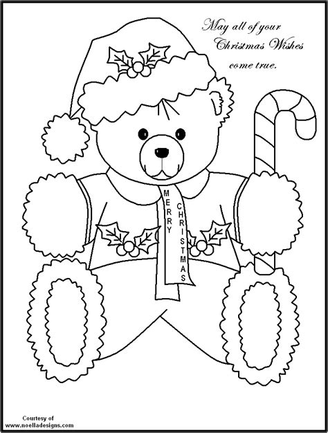 printable christmas coloring pages fun   ages teddy bear