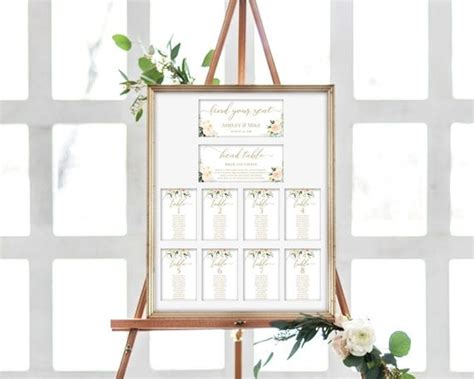 Cream Watercolor Wedding Seating Board Unconventional Seating Charts