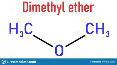 dimethyl ether  methoxymethane dme molecule skeletal formula stock