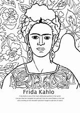 Frida Coloring Kahlo Sheet Printable Pdf Template sketch template