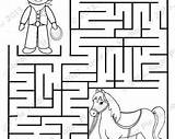 Coloring Maze Pages Pac Template Man Cowboy Para sketch template
