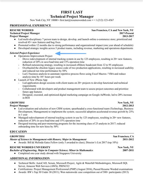 technical project manager resume examples   resume worded