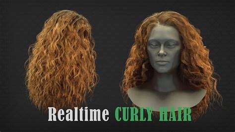3d model realtime curly hair vr ar low poly cgtrader