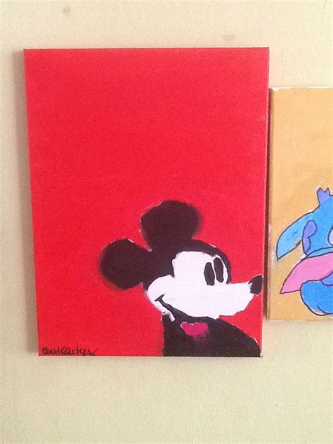 mickey mouse canvas painting    hour  acrylics