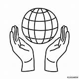Holding Hands Earth Globe Two Hand Icon Drawing Doodle Line Vector Environmental Concept Infographics Mobile Web Clipartmag Getdrawings Illustration Dreamstime sketch template