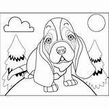 Hound Basset sketch template