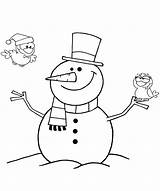 Snowman Coloring Pages Printable Cute Winter Kids sketch template