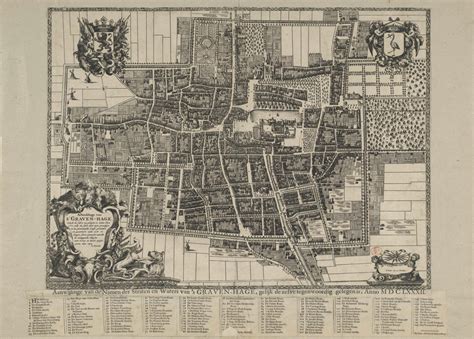 poster historische kaart den haag stadsplattegrond  esque