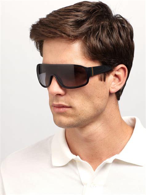 lyst gucci navigator sunglasses in black for men