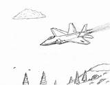 Stealth Fighter Raptor sketch template