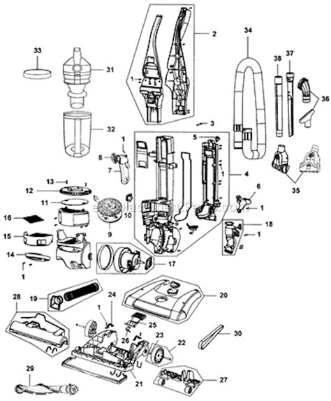 hoover uh parts list  diagram ereplacementpartscom