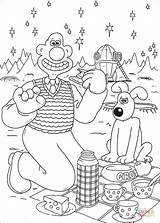 Wallace Gromit Cheese Moon Coloring Pages Eating Dot Printable sketch template