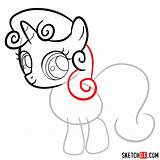 Sweetie Belle Coloring Mlp Pages Draw Step Comments Pony Sketchok sketch template