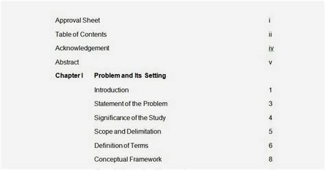 table  contents  format research paper table  contents