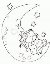 Moon Bear Sleeping Coloring Pages Little Printfree Cn Stars Color Look sketch template