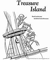 Coloring Treasure Island Pages Kids Story Adventure Stories Book Louis Robert Printable Pirate Xxx Stevenson Sheets Children Silver Buried Honkingdonkey sketch template