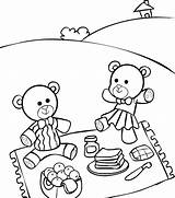 Teddy Bear Picnic Coloring Pages Drawing Scene Shabbos Enjoying Color Printable Print Paintingvalley Getcolorings Cute Dress Getdrawings Family Shabbat sketch template