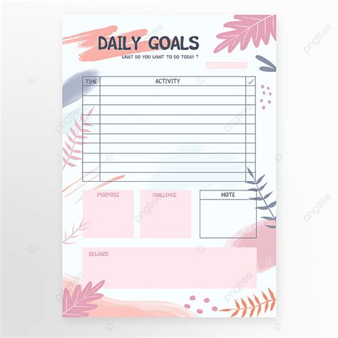 cute daily schedule template template   pngtree