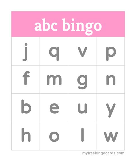 printable bingo cards alphabet bingo bingo cards printable abc