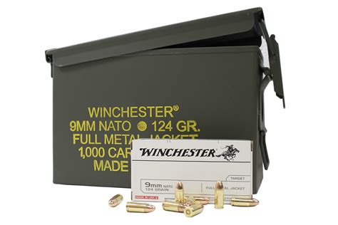 Winchester 9mm Nato 124 Gr Fmj 1000 Round Ammo Can