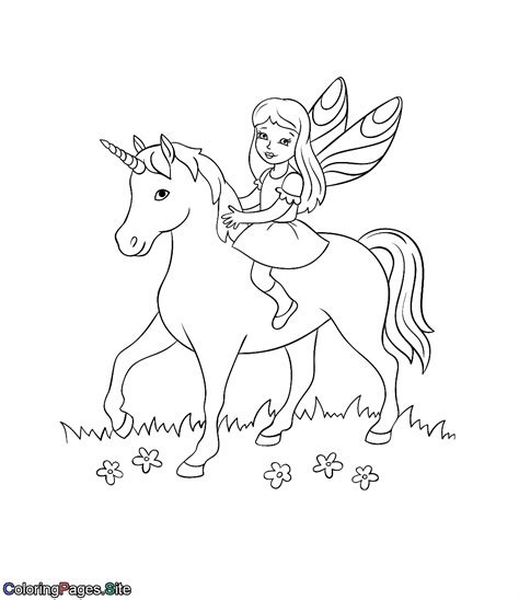 fairy riding  unicorn coloring page unicorn coloring pages fairy