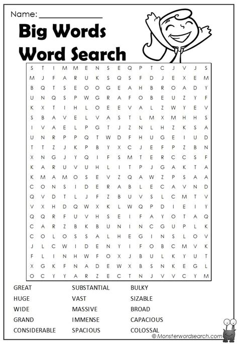 big words word search