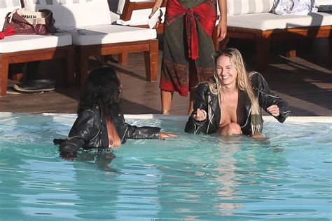 candice swanepoel topless by the pool scandal planet