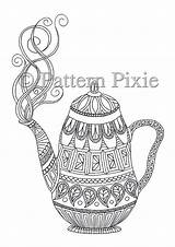 Colouring Teapot Pots Vendido sketch template