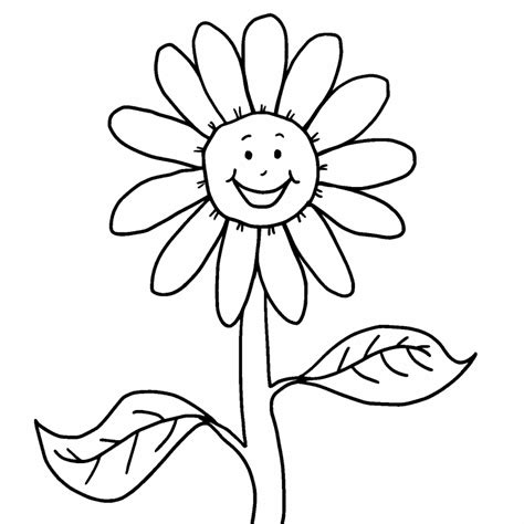 smiling flower coloring page coloring pages
