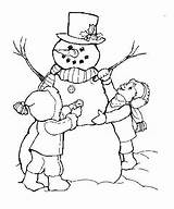Coloring Snowman Pages Christmas Build Kids Meadow Children Printable Girl Choose Board sketch template