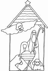 Jesus Coloring Pages Baby Nativity Christmas Simple Sheets Print Colour Kids Manger Colouring Santa Angel Rocks Kneeling Mobile Template Children sketch template