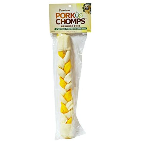 scott pet pork chomps premium peanut butter skin braid  pack