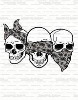 Hear Skulls sketch template