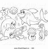 Sea Coloring Animals Pages Water Clipart Outline Colour Animal Land Collage Under Shark Ocean Outlines Drawing Printable Color Cartoon Kids sketch template