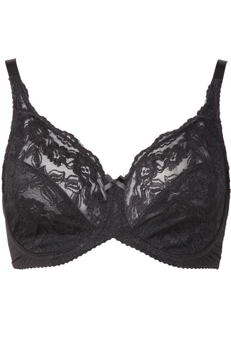 black stretch lace non padded underwired bra