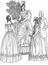 Victorian Adults Antica Nobildonne Colorir Donne Colorarty Vitorianas Mulheres Viktorianische sketch template